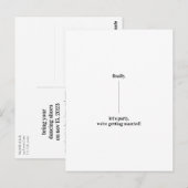おもしろい予測できなデザイン日付の更結婚新を保存 ポストカード (正面/裏面)