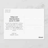 おもしろい予測できなデザイン日付の更結婚新を保存 ポストカード (裏面)