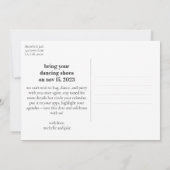 おもしろい予測できなデザイン日付の更結婚新を保存 招待状 (裏面)