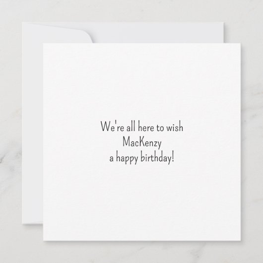 おもしろい予測できなバードハッピーバースデーフラットスクエア ノートカード (裏面)