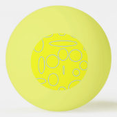 おもしろい予測できな可愛いボウタイ熊イエローピンポンボール 卓球ボール (裏面)