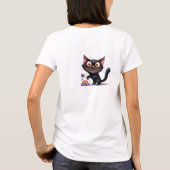 おもしろい予測できな猫 Tシャツ (裏面)