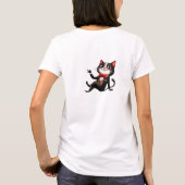 おもしろい予測できな猫 Tシャツ (裏面)