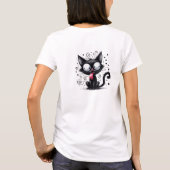 おもしろい予測できな黒猫 Tシャツ (裏面)