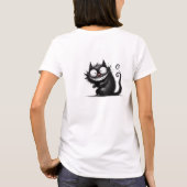 おもしろい予測できな黒猫 Tシャツ (裏面)