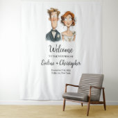 おもしろい予測できなNewlyweds結婚のBackdrop Water color タペストリー (インサイチュ)
