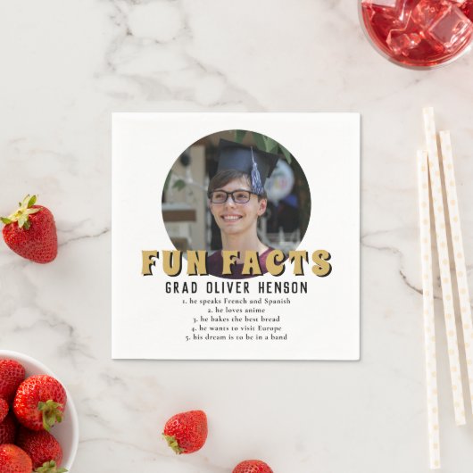 おもしろい事モダン実の写真卒業会 スタンダードカクテルナプキン (インサイチュ)