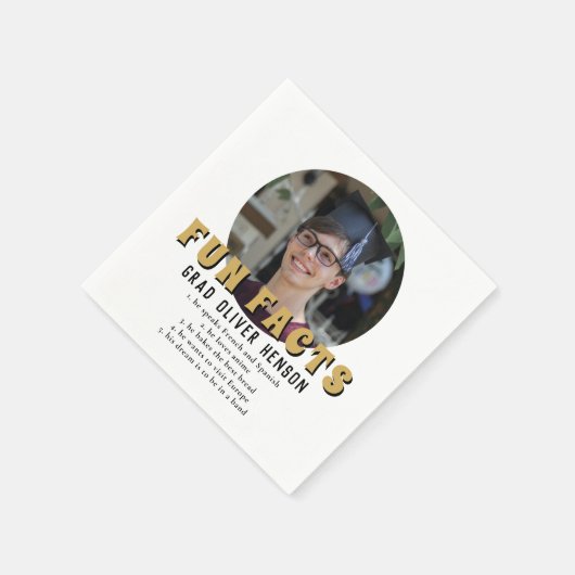 おもしろい事モダン実の写真卒業会 スタンダードカクテルナプキン (角)