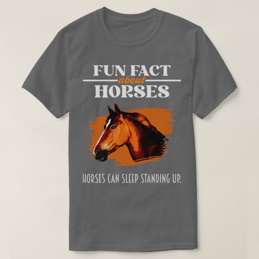 おもしろい事実について馬馬好き Tシャツ (デザイン正面)