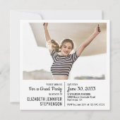 おもしろい事実の卒業発表2枚モダン写真 招待状 (裏面)