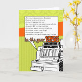 おもしろい事実の誕生日- 1956年に生活費 カード (黄色い花)