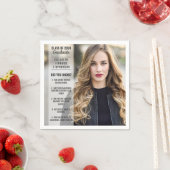 おもしろい事実は卒業写真を知っていたモダン スタンダードカクテルナプキン (インサイチュ)