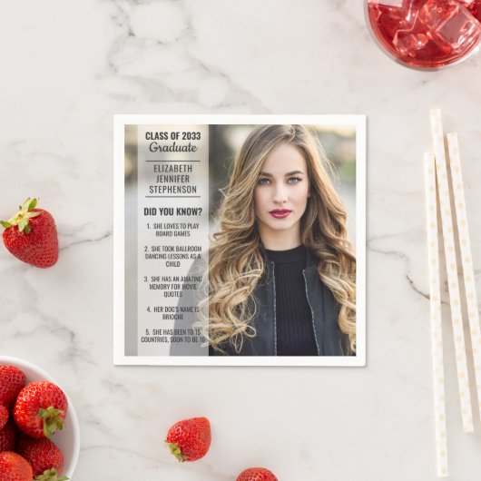 おもしろい事実は卒業写真を知っていたモダン スタンダードカクテルナプキン (インサイチュ)