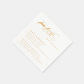 おもしろい事実エレガント単にタイポグラフィ結婚の スタンダードカクテルナプキン (角)