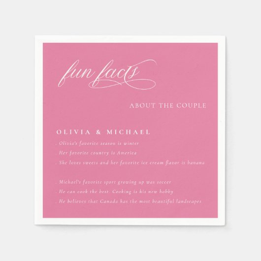 おもしろい事実エレガント単にタイポグラフィ結婚の スタンダードカクテルナプキン (正面)