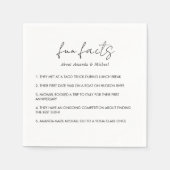 おもしろい事実モダンタイポグラフィ結婚白黒 スタンダードカクテルナプキン (正面)