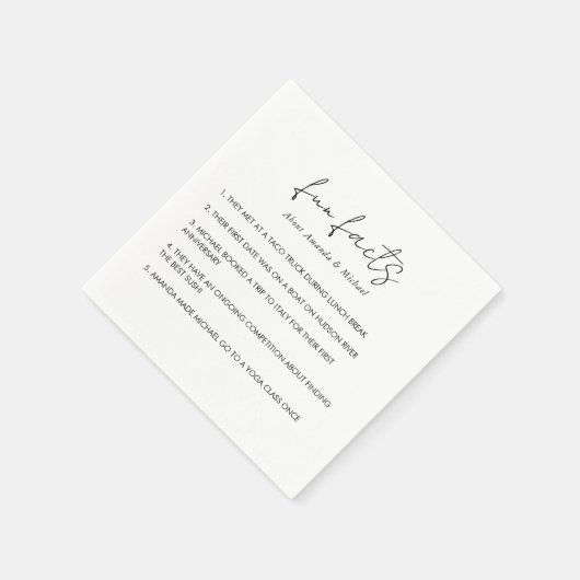おもしろい事実モダンタイポグラフィ結婚白黒 スタンダードカクテルナプキン (角)