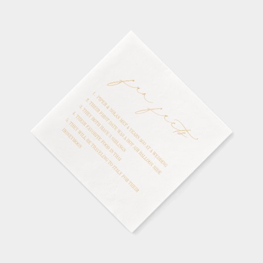おもしろい事実モダンミニマ結婚リスト 箔ナプキン (右)