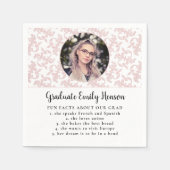 おもしろい事実 ピンク ロココ 卒業写真 卒業 ナ スタンダードカクテルナプキン (正面)