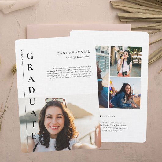 おもしろい事実 |写真モダンシンプルの告知 招待状