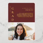 おもしろい事実 |写真モダンシンプルの告知 箔招待状 (正面)