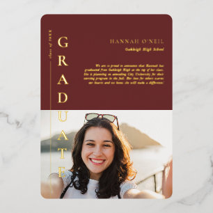 おもしろい事実  写真モダンシンプルの告知 箔招待状