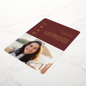 おもしろい事実 |写真モダンシンプルの告知 箔招待状 (回転した状態)