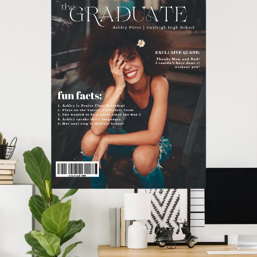 おもしろい事実 |大学院マガジンのカバー写真 ポスター (ホームオフィス)