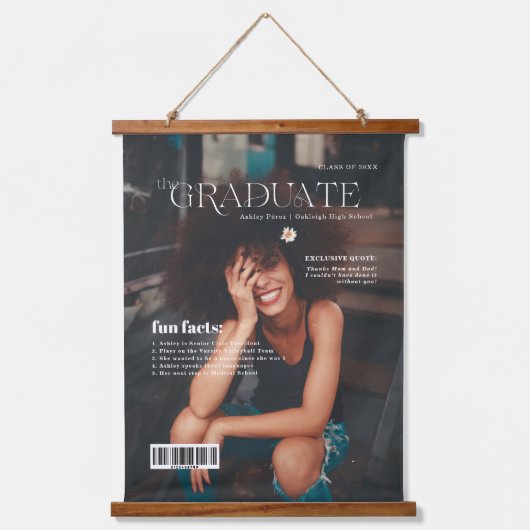 おもしろい事実 |大学院マガジンのカバー写真 吊り下げ型タペストリー (正面)