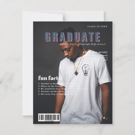 おもしろい事実 |大学院マガジンのカバー写真 案内状 (正面)