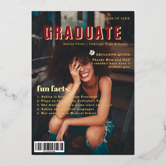 おもしろい事実 |大学院マガジンのカバー写真 箔シーズンカード (正面)