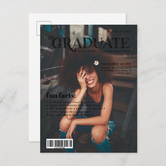 おもしろい事実 | Graduate Magazineカバーフォトアナウンクス 案内ポストカード (正面/裏面)