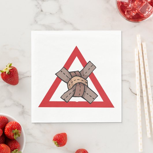 おもしろい交通渋滞警告の道路標識 スタンダードランチョンナプキン