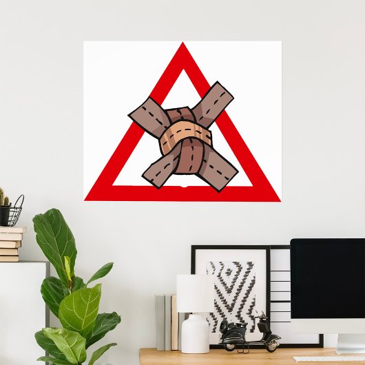 おもしろい交通渋滞警告の道路標識 ポスター