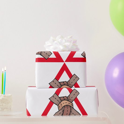 おもしろい交通渋滞警告の道路標識 ラッピングペーパー