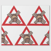 おもしろい交通渋滞警告の道路標識 ラッピングペーパー (フラット)