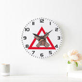 おもしろい交通渋滞警告の道路標識 ラージ壁時計