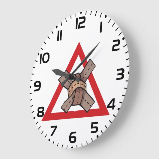 おもしろい交通渋滞警告の道路標識 ラージ壁時計 (傾斜)