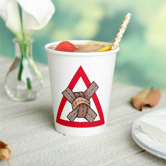 おもしろい交通渋滞警告の道路標識 紙コップ