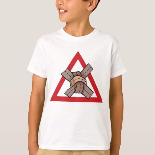 おもしろい交通渋滞警告の道路標識 Tシャツ (正面)