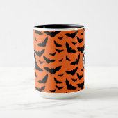 おもしろい人気があるハロウィーンオレンジブラックこうもりブー！ マグカップ (中央)
