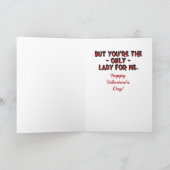 「おもしろい人気がある」ヴィンテージレトロバレンタインデー シーズンカード (内部)