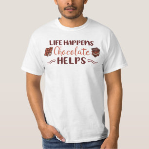 おもしろい人生はチョコ救済レト Tシャツ