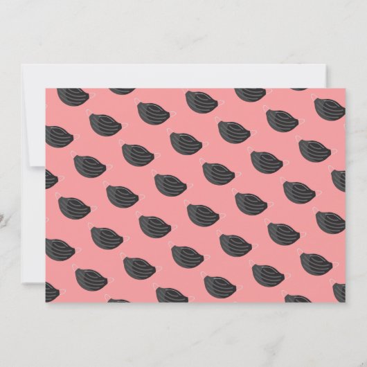 おもしろい仮面オフ卒業写真招待状 招待状 (裏面)