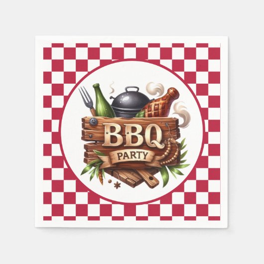 おもしろい任意の目的BBQパーティー スタンダードカクテルナプキン (正面)