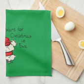 おもしろい休日かわいい羊のクリスマスの漫画 キッチンタオル (四つ折り)