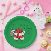 おもしろい休日かわいい羊のクリスマスの漫画 ペーパープレート (パーティー)