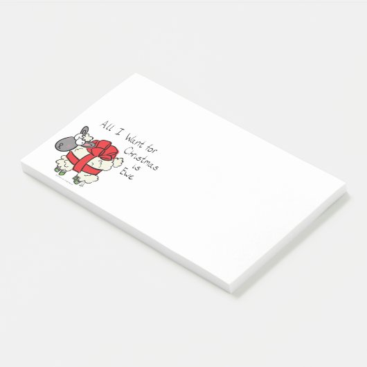 おもしろい休日かわいい羊のクリスマスの漫画 ポストイット (アングル)