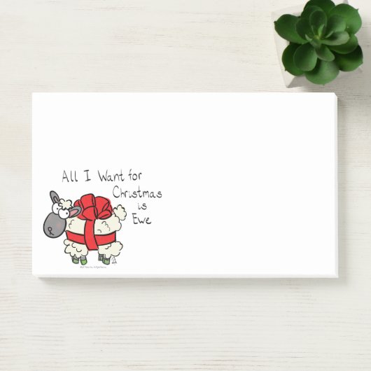 おもしろい休日かわいい羊のクリスマスの漫画 ポストイット (オフィス)