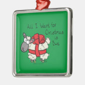 おもしろい休日かわいい羊のクリスマスの漫画 メタルオーナメント (左)